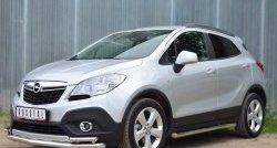 13 249 р. Защита порогов из круглой трубы диаметром 63 мм Russtal Opel Mokka  дорестайлинг (2012-2016) (Защита порогов с со скосами на торцах (вариант 1))  с доставкой в г. Керчь. Увеличить фотографию 4