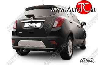 6 029 р. Защита заднего бампера Arbori (черная, 1 труба d57 mm). Opel Mokka  дорестайлинг (2012-2016)  с доставкой в г. Керчь