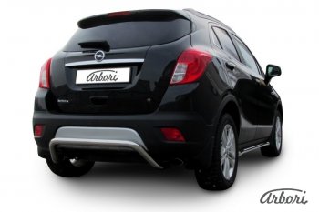 12 149 р. Защита заднего бампера Arbori (скоба, нержавейка, 1 труба d57 mm). Opel Mokka  дорестайлинг (2012-2016)  с доставкой в г. Керчь. Увеличить фотографию 2