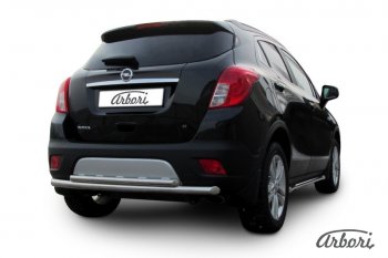 12 869 р. Защита заднего бампера Arbori (нержавейка, 2 трубы d57 и 42 mm). Opel Mokka  дорестайлинг (2012-2016)  с доставкой в г. Керчь. Увеличить фотографию 2