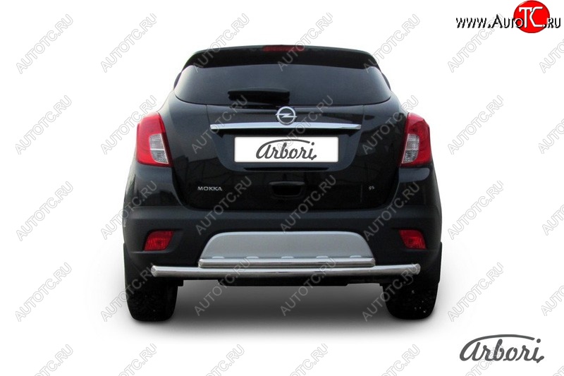 12 869 р. Защита заднего бампера Arbori (нержавейка, 2 трубы d57 и 42 mm). Opel Mokka  дорестайлинг (2012-2016)  с доставкой в г. Керчь