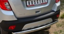 17 499 р. Защита заднего бампера (2 трубы Ø63 мм, нержавейка) SLITKOFF  Opel Mokka (2012-2016)  дорестайлинг  с доставкой в г. Керчь. Увеличить фотографию 2