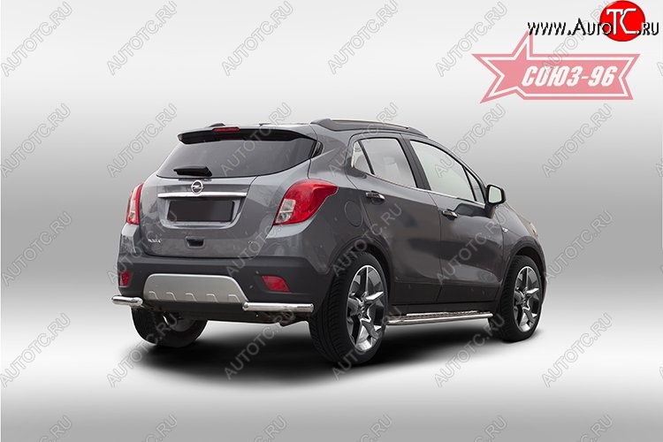 10 574 р. Защита заднего бампера из боковых уголков Souz-96 (d60) Opel Mokka  дорестайлинг (2012-2016)  с доставкой в г. Керчь