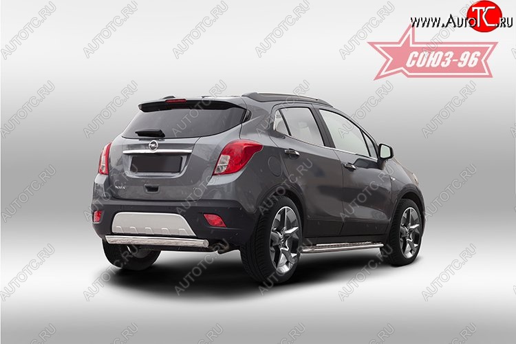 14 669 р. Защита заднего бампера из овальной трубы Souz-96 (в 75х42) Opel Mokka  дорестайлинг (2012-2016)  с доставкой в г. Керчь