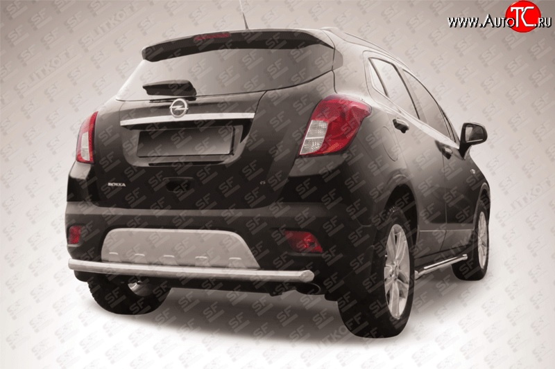 11 599 р. Защита заднего бампера из трубы диаметром 57 мм Slitkoff  Opel Mokka (2012-2016)  дорестайлинг (Цвет: нержавеющая полированная сталь)  с доставкой в г. Керчь