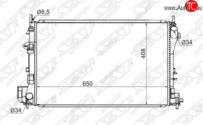 7 799 р. Радиатор двигателя (пластинчатый, 1.6/1.8, МКПП) SAT Opel Vectra C лифтбэк дорестайлинг (2002-2006)  с доставкой в г. Керчь