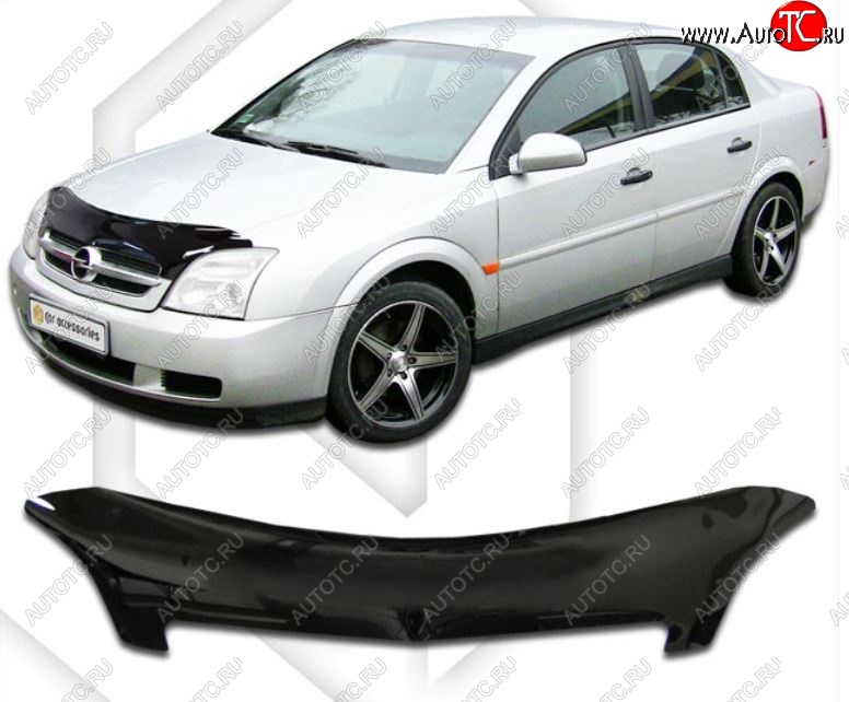 2 079 р. Дефлектор капота CA-Plastic Opel Vectra C седан дорестайлинг (2002-2005) (Classic черный, Без надписи)  с доставкой в г. Керчь