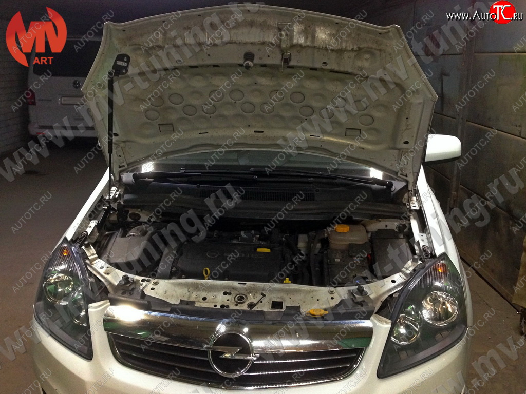 2 969 р. Упор капота MV-Tuning (одинарный) Opel Zafira В рестайлинг (2007-2015)  с доставкой в г. Керчь