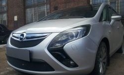 1 469 р. Нижняя сетка на бампер Russtal (черная) Opel Zafira С дорестайлинг (2011-2016)  с доставкой в г. Керчь. Увеличить фотографию 3