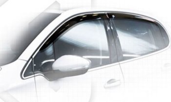 Дефлектора окон CA-Plastiс Peugeot 208 1 (2012-2019) (Classic полупрозрачный, Без хром.молдинга)