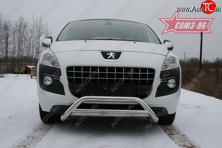 13 319 р. Защита переднего бампера Souz-96 (d60/42) Peugeot 3008 дорестайлинг (2009-2013)  с доставкой в г. Керчь
