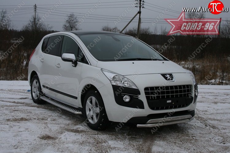 14 309 р. Одинарная защита переднего бампера диаметром трубы 60 мм Souz-96 Peugeot 3008 дорестайлинг (2009-2013)  с доставкой в г. Керчь