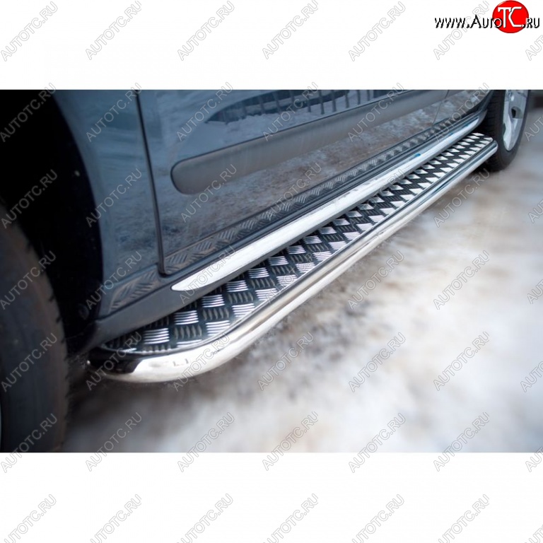 22 999 р. Широкая защита порогов с трубой диаметром 42 мм SLITKOFF v2 Peugeot 3008 рестайлинг (2013-2017)  с доставкой в г. Керчь