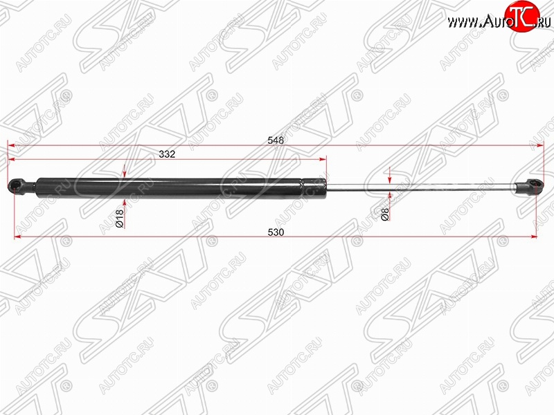 679 р. Газовый упор крышки багажника SAT  Peugeot 308  T7 (2007-2011), SSANGYONG Kyron (2005-2016)  с доставкой в г. Керчь