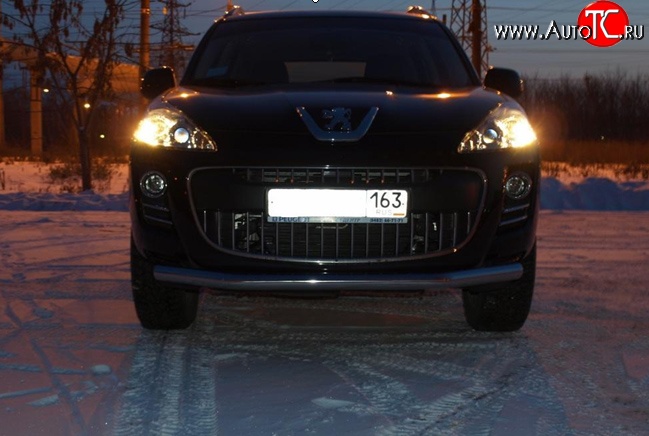 8 999 р. Защита переднего бампера d63.5 мм Металл Дизайн Peugeot 4007 (2007-2012) (полированная нержавейка)  с доставкой в г. Керчь