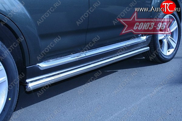 11 519 р. Защита порогов Souz-96 (d60) Peugeot 4007 (2007-2012)  с доставкой в г. Керчь