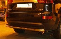 Защита заднего бампера d63.5 мм Металл Дизайн Peugeot 4007 (2007-2012) (полированная нержавейка)