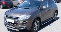 16 849 р. Защита переднего бампера (2 трубыØ75х42 мм, нержавейка) Russtal Peugeot 4008 (2012-2017)  с доставкой в г. Керчь. Увеличить фотографию 4