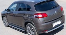 70 999 р. Защита порогов из круглой трубы диаметром 63 мм Russtal Peugeot 4008 (2012-2017) (Защита порогов с со скосами на торцах (вариант 1))  с доставкой в г. Керчь. Увеличить фотографию 2