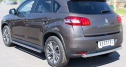70 999 р. Защита порогов из круглой трубы диаметром 63 мм Russtal Peugeot 4008 (2012-2017) (Защита порогов с со скосами на торцах (вариант 1))  с доставкой в г. Керчь. Увеличить фотографию 4