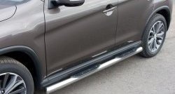 83 999 р. Защита порогов с пластиковыми вставками для ног из круглой трубы диаметром 76 мм Russtal Peugeot 4008 (2012-2017) (Защита порогов с со скосами на торцах (вариант 1))  с доставкой в г. Керчь. Увеличить фотографию 5