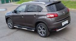 83 999 р. Защита порогов с пластиковыми вставками для ног из круглой трубы диаметром 76 мм Russtal Peugeot 4008 (2012-2017) (Защита порогов с со скосами на торцах (вариант 1))  с доставкой в г. Керчь. Увеличить фотографию 7