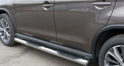 83 999 р. Защита порогов с пластиковыми вставками для ног из круглой трубы диаметром 76 мм Russtal Peugeot 4008 (2012-2017) (Защита порогов с со скосами на торцах (вариант 1))  с доставкой в г. Керчь. Увеличить фотографию 8