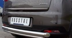 12 799 р. Защита заднего бампера (Ø76 и 42 мм, нержавейка) SLITKOFF  Peugeot 4008 (2012-2017) (с короткой нижней трубой)  с доставкой в г. Керчь. Увеличить фотографию 2