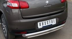 12 799 р. Защита заднего бампера (Ø76 и 42 мм, нержавейка) SLITKOFF  Peugeot 4008 (2012-2017) (с короткой нижней трубой)  с доставкой в г. Керчь. Увеличить фотографию 3