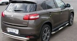 12 799 р. Защита заднего бампера (Ø76 и 42 мм, нержавейка) SLITKOFF  Peugeot 4008 (2012-2017) (с короткой нижней трубой)  с доставкой в г. Керчь. Увеличить фотографию 4