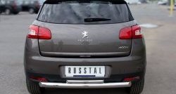 12 799 р. Защита заднего бампера (Ø76 и 42 мм, нержавейка) SLITKOFF Peugeot 4008 (2012-2017) (с короткой верхней трубой)  с доставкой в г. Керчь. Увеличить фотографию 2