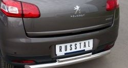 12 799 р. Защита заднего бампера (Ø76 и 42 мм, нержавейка) SLITKOFF Peugeot 4008 (2012-2017) (с короткой верхней трубой)  с доставкой в г. Керчь. Увеличить фотографию 3
