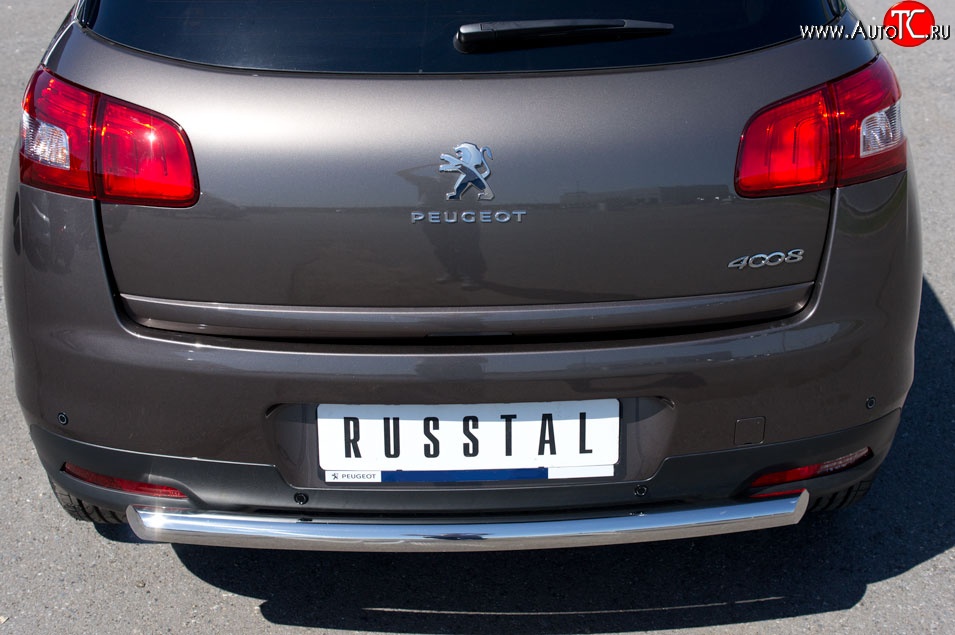 13 449 р. Одинарная защита заднего бампера из трубы диаметром 63 мм SLITKOFF  Peugeot 4008 (2012-2017)  с доставкой в г. Керчь