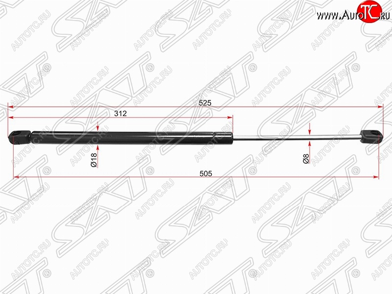459 р. Газовый упор крышки багажника SAT Peugeot 407 седан (2004-2010)  с доставкой в г. Керчь