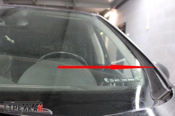 1 699 р. Водостоки (дефлектора) лобового стекла Стрелка 11  Peugeot 408 (2015-2022) рестайлинг  с доставкой в г. Керчь. Увеличить фотографию 3