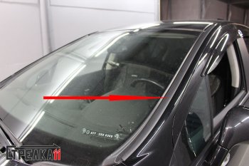 1 699 р. Водостоки (дефлектора) лобового стекла Стрелка 11  Peugeot 408 (2015-2022) рестайлинг  с доставкой в г. Керчь. Увеличить фотографию 4
