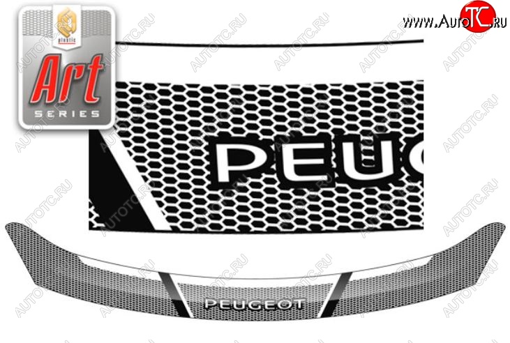 2 159 р. Дефлектор капота CA-Plastiс  Peugeot 408 (2010-2017)  дорестайлинг (Серия Art графит)  с доставкой в г. Керчь