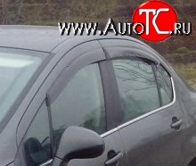 999 р. Комплект дефлекторов окон (ветровиков) 4 шт. (седан) Russtal Peugeot 408  дорестайлинг (2010-2017)  с доставкой в г. Керчь