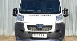 Одинарная защита переднего бампера диаметром 76 мм L1H1 (рестайлинг) SLITKOFF Peugeot Boxer  250 (2006-2014)