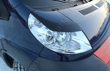 799 р. Реснички на фары (глянец) RA Peugeot Boxer 250 (2006-2014) (Неокрашенные)  с доставкой в г. Керчь. Увеличить фотографию 2