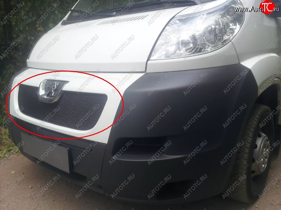 1 699 р. Сетка в решетку радиатора Russtal Peugeot Boxer 250 (2006-2014) (черная)  с доставкой в г. Керчь