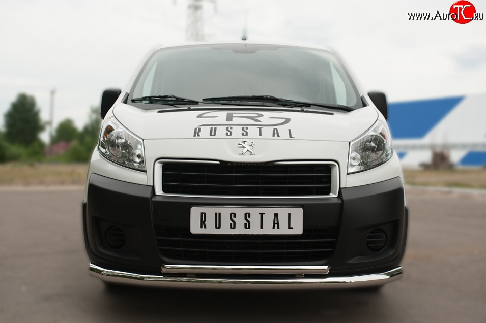 20 999 р. Защита переднего бампера (2 трубыØ63 и 42 мм, нержавейка) SLITKOFF  Peugeot Expert  G9 (2007-2017) минивэн дорестайлинг, цельнометаллический фургон дорестайлинг, минивэн рестайлинг, цельнометаллический фургон рестайлинг  с доставкой в г. Керчь
