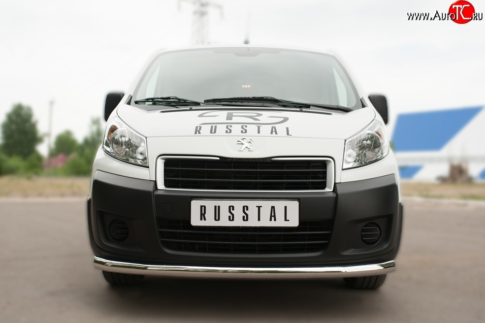 18 299 р. Одинарная защита переднего бампера из трубы диаметром 63 мм SLITKOFF  Peugeot Expert  G9 (2007-2017) минивэн дорестайлинг, цельнометаллический фургон дорестайлинг, минивэн рестайлинг, цельнометаллический фургон рестайлинг  с доставкой в г. Керчь
