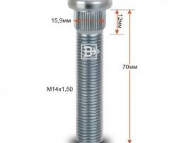 Забивная шпилька 58 мм ступицы Вектор M14 1.5 58 Audi A4 B7 универсал (2004-2009) 