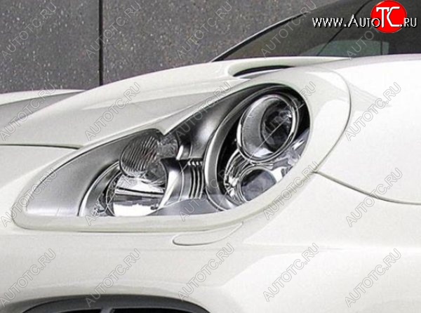 2 999 р. Реснички на фары CT Porsche Cayenne 958 (2010-2014) (Неокрашенные)  с доставкой в г. Керчь