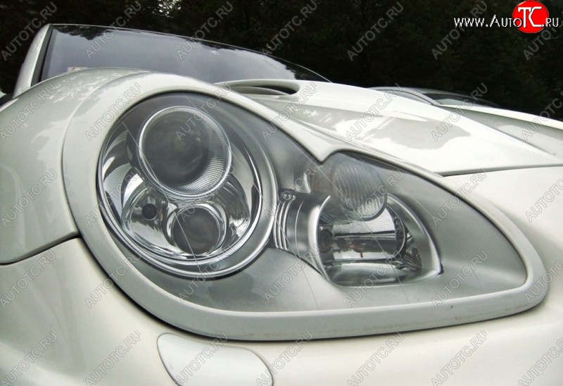 2 749 р. Реснички на фары TECHART Porsche Cayenne 955 (2002-2006) (Неокрашенные)  с доставкой в г. Керчь