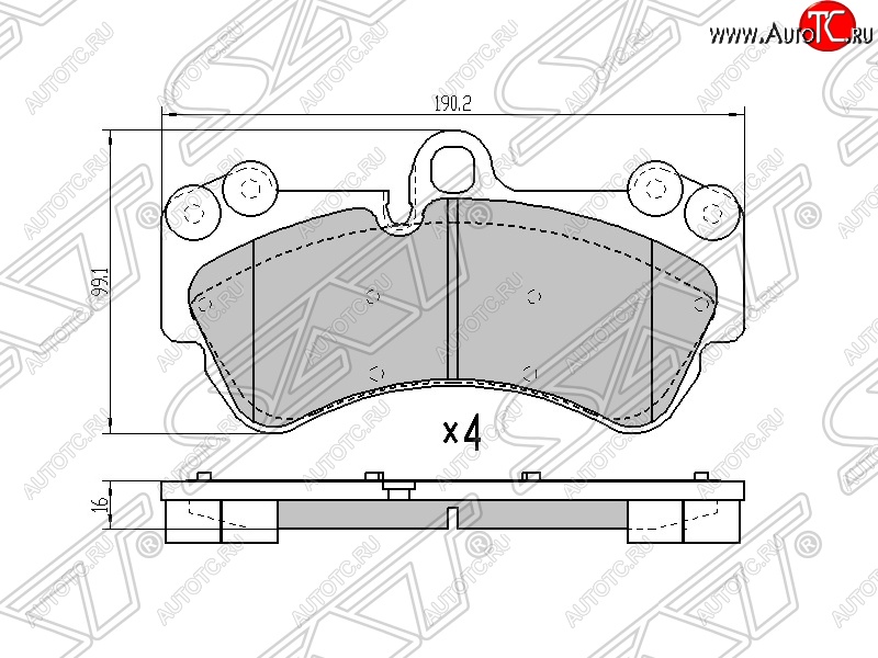 2 199 р. Колодки тормозные SAT (передние)  Porsche Cayenne ( 955,  957) (2002-2010), Volkswagen Touareg  GP (2002-2010)  с доставкой в г. Керчь