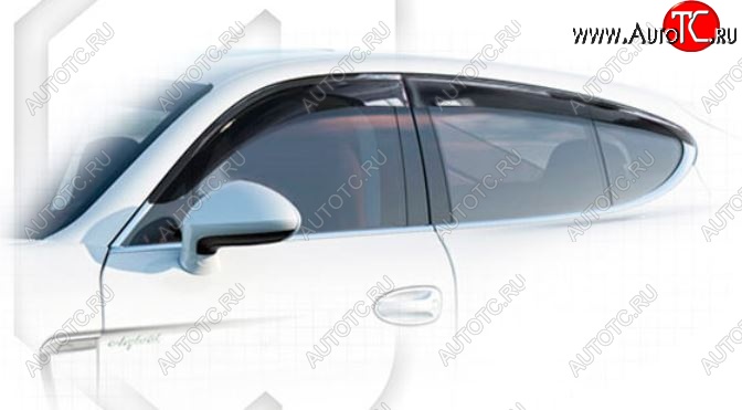 1 999 р. Дефлектора окон CA-Plastiс Porsche Panamera 970 рестайлинг (2013-2016) (Classic полупрозрачный, Без хром.молдинга)  с доставкой в г. Керчь