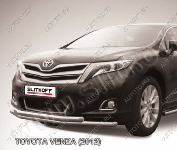 15 799 р. Двойная защита переднего бампера d57 мм Slitkoff Toyota Venza GV10 рестайлинг (2012-2016) (нержавейка полированная)  с доставкой в г. Керчь