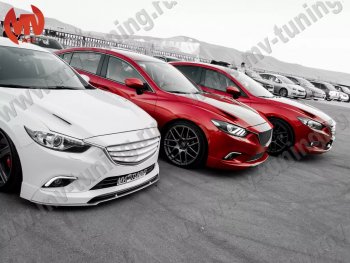 47 899 р. Капот пластиковый (с прорезаными жабрами) SkyActivSport MV-Tuning  Mazda 6  GJ (2012-2025) дорестайлинг седан, дорестайлинг универсал, 1 рестайлинг универсал, 1-ый рестайлинг седан, 2-ой рестайлинг седан, 2-ой рестайлинг универсал (Неокрашенный)  с доставкой в г. Керчь. Увеличить фотографию 2